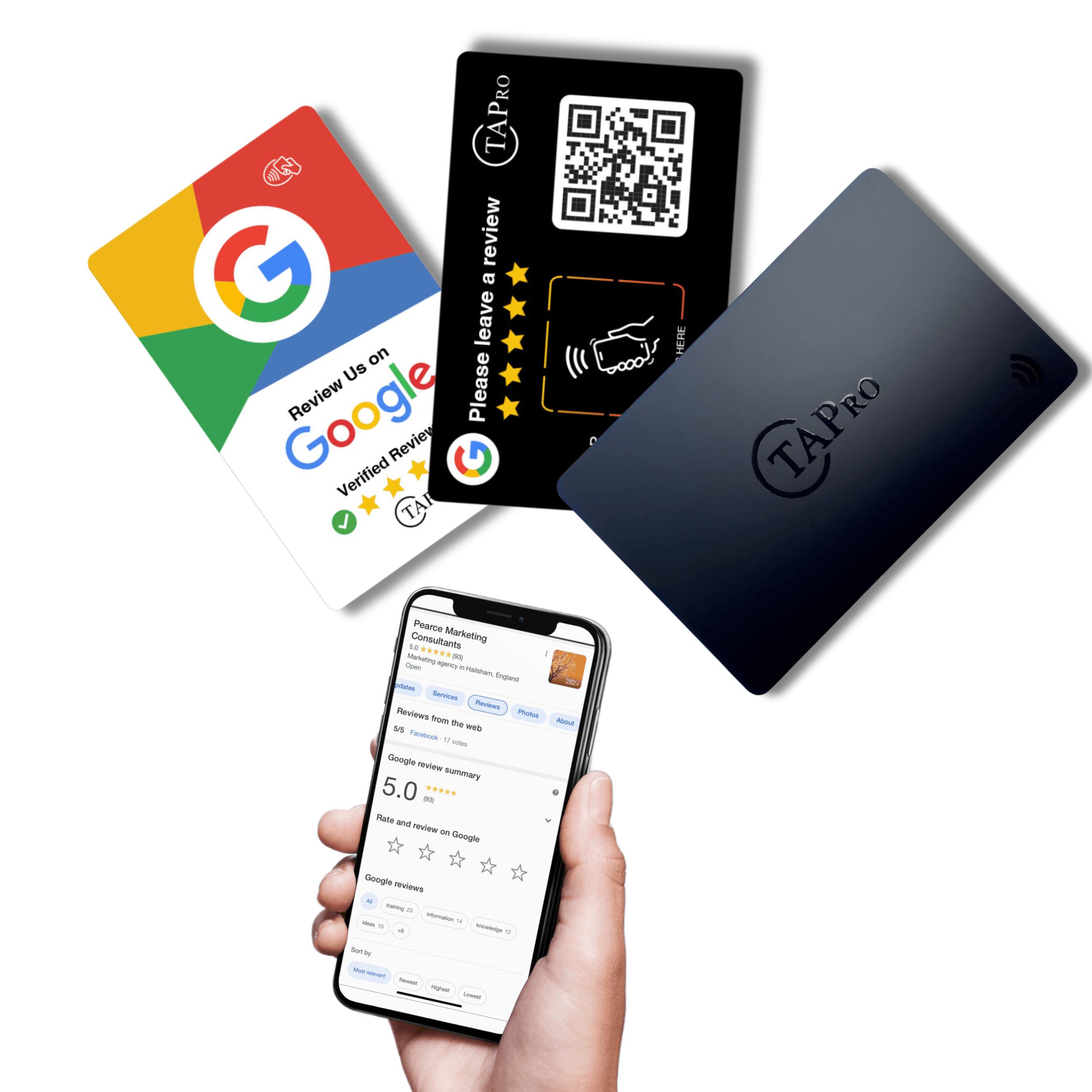 NFC Business Card & Google Review Card Set (3-Cards) - Image 1