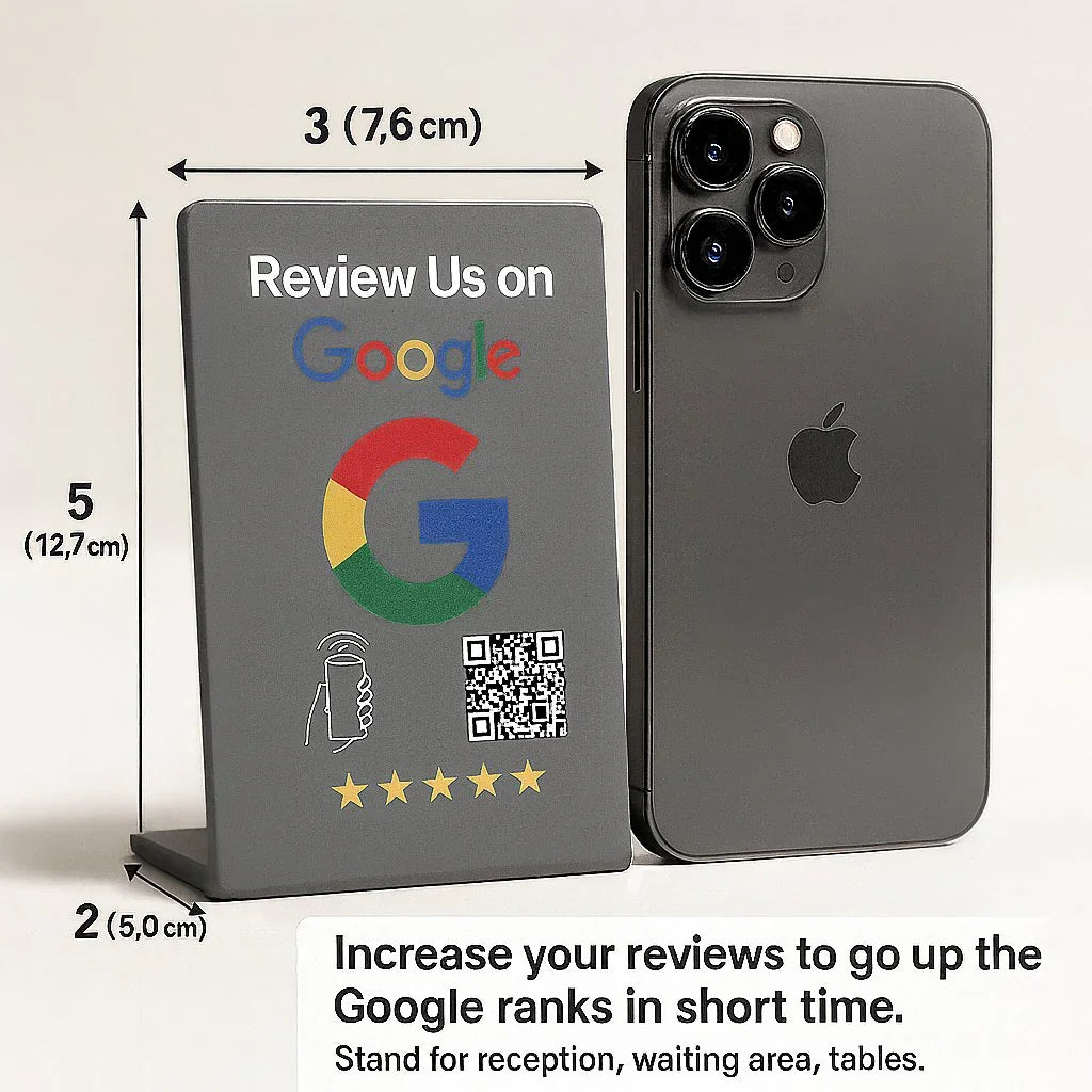 Google Review Stand Dark Grey
