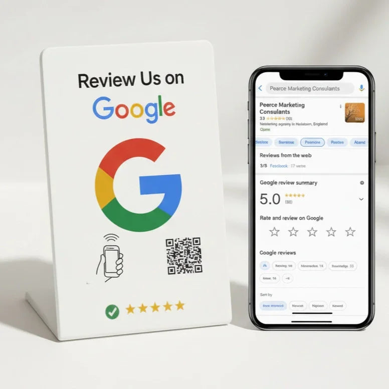 Google Review Stand NFC + QR Tap to Review Sign, NTAG215 Google Review Stands by TAPro - TAPro