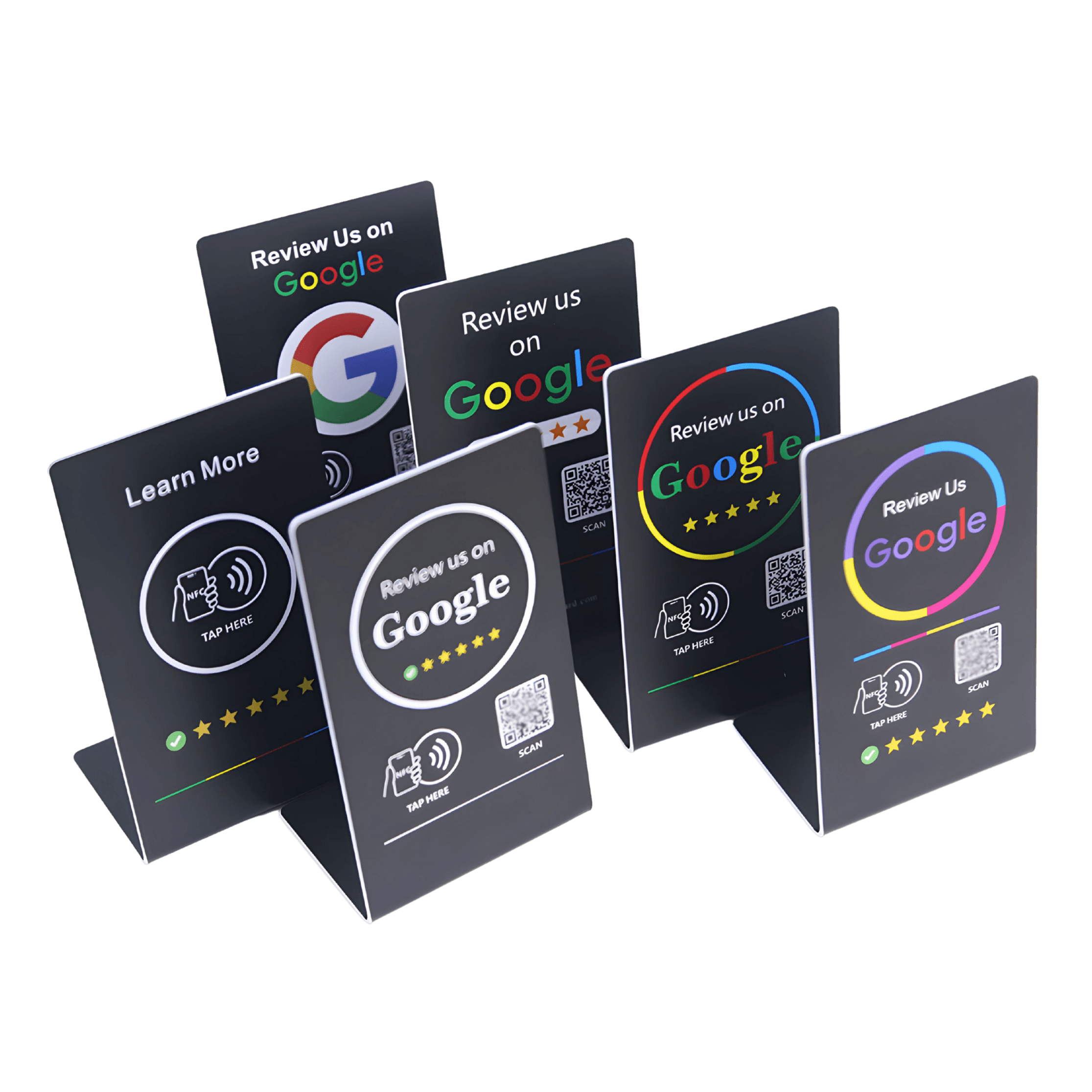 TAPro Google Review Stand - Black, 6 Designs - Image 1