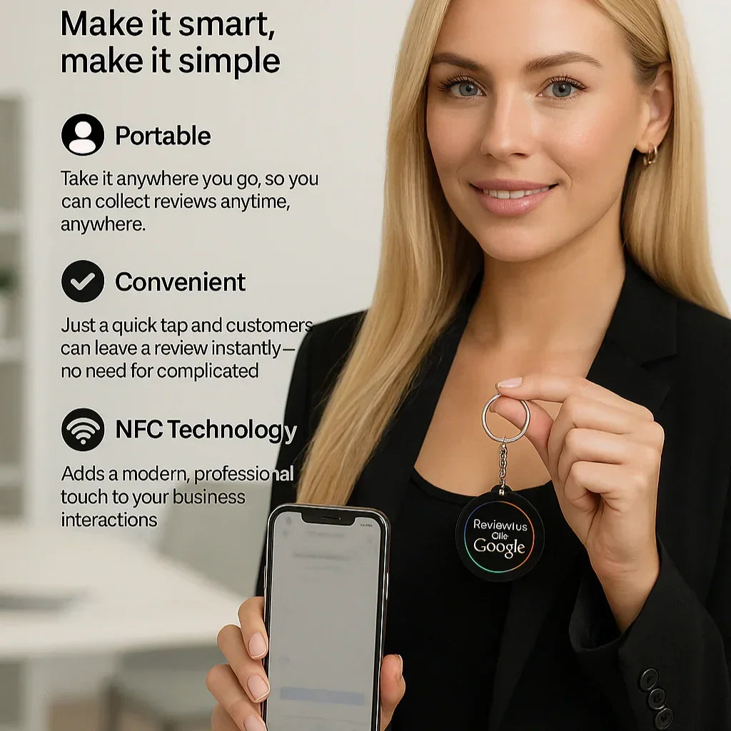 Tap NFC Review Keychain: Boost 5-Star Google Reviews with One Tap - Image 3