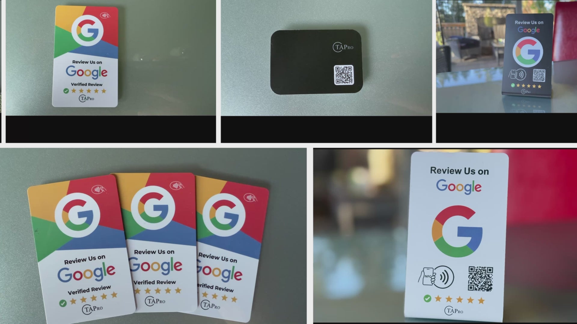TAPro Google Review Card NFC & QR Code (3Pack)