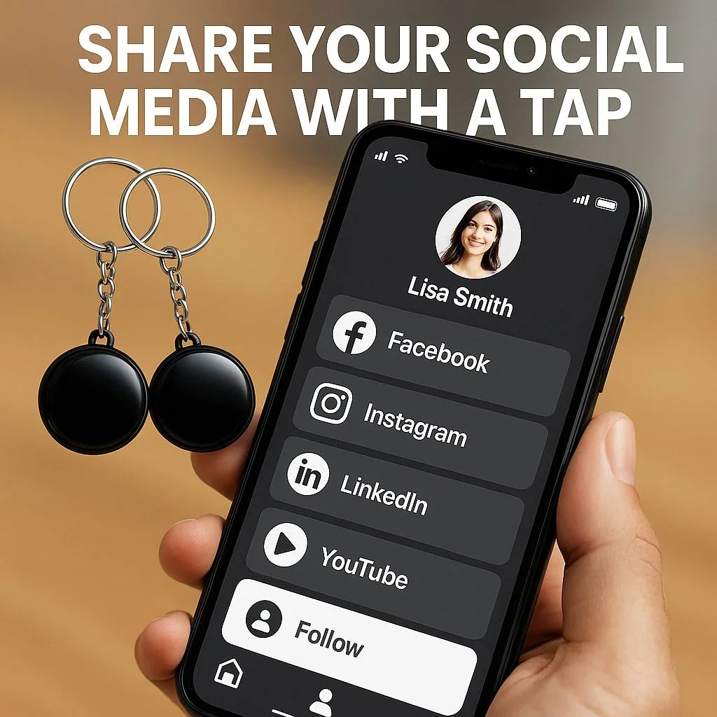 NFC Keychain Tool | Quarter Sized 1.5" Review & Social Media Booster Button - Image 1