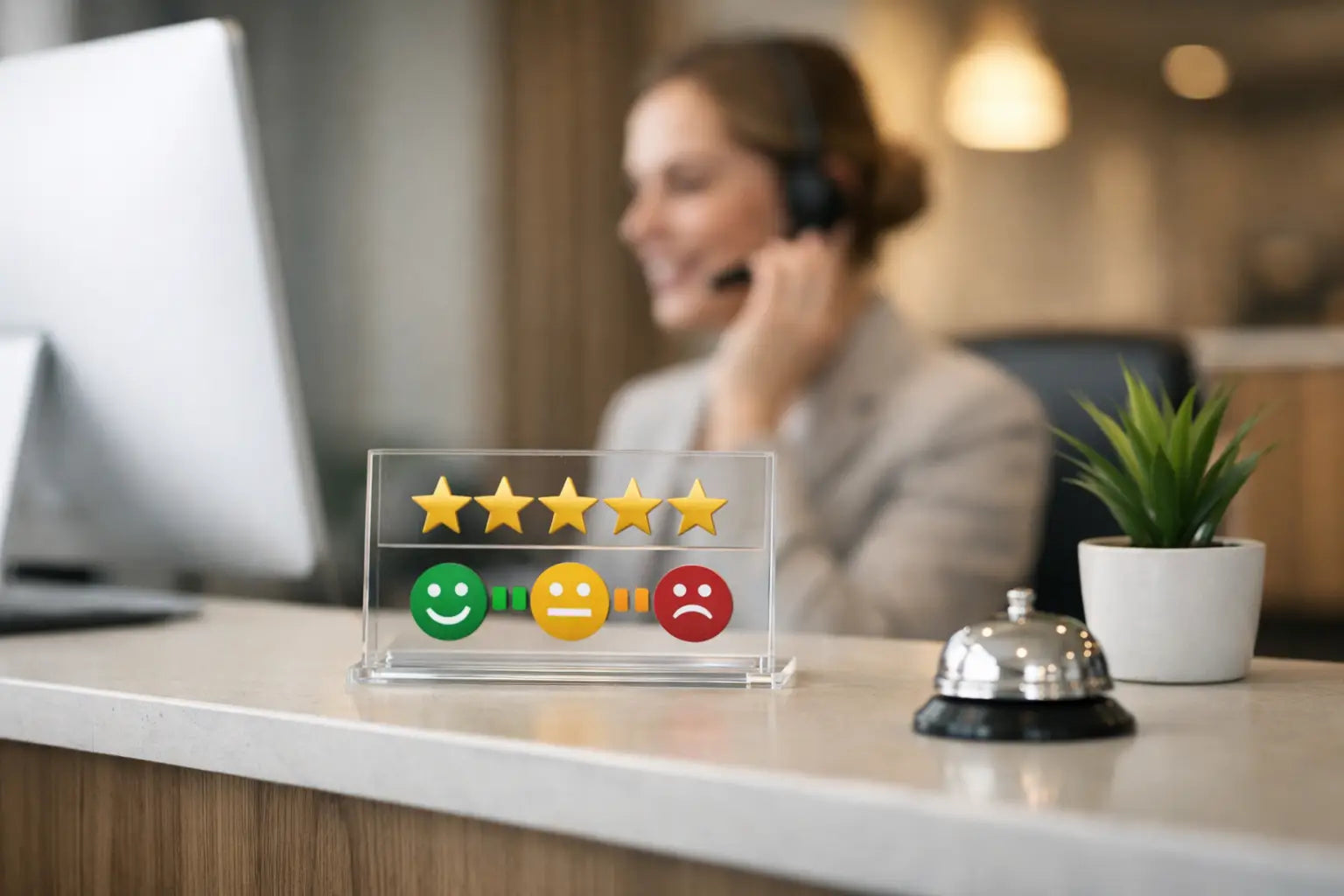 Google Review Plate for Reception Desk ROI