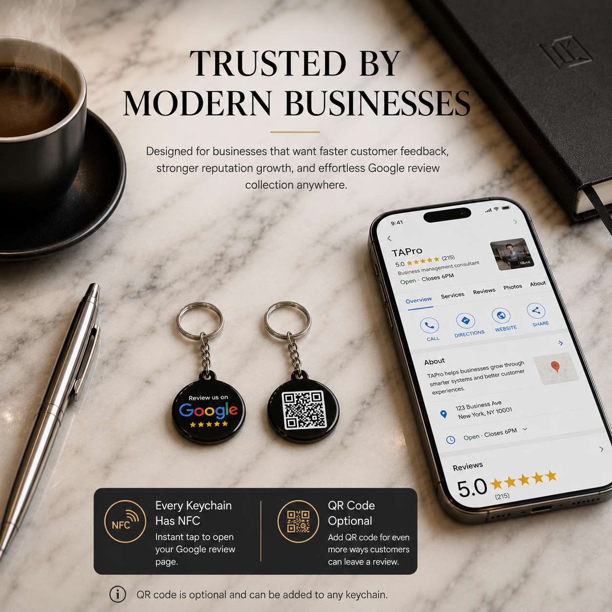 Google Review Stand placement guide for checkout counters, reception desks, and business locations