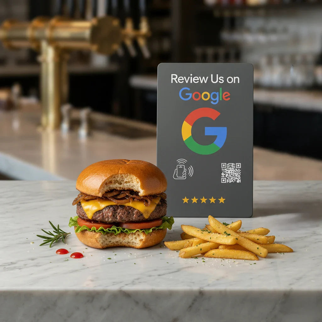 NFC Google review stand and review card tap-to-review tools for local businesses