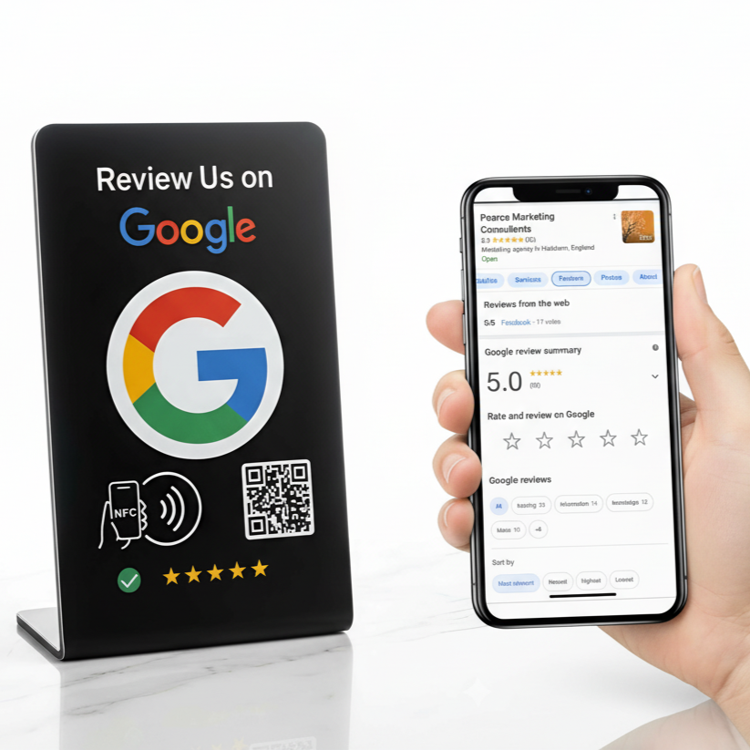 TAPro G-Series Onyx™ Google Review Stand | NFC + QR Review System | 30-Second Setup