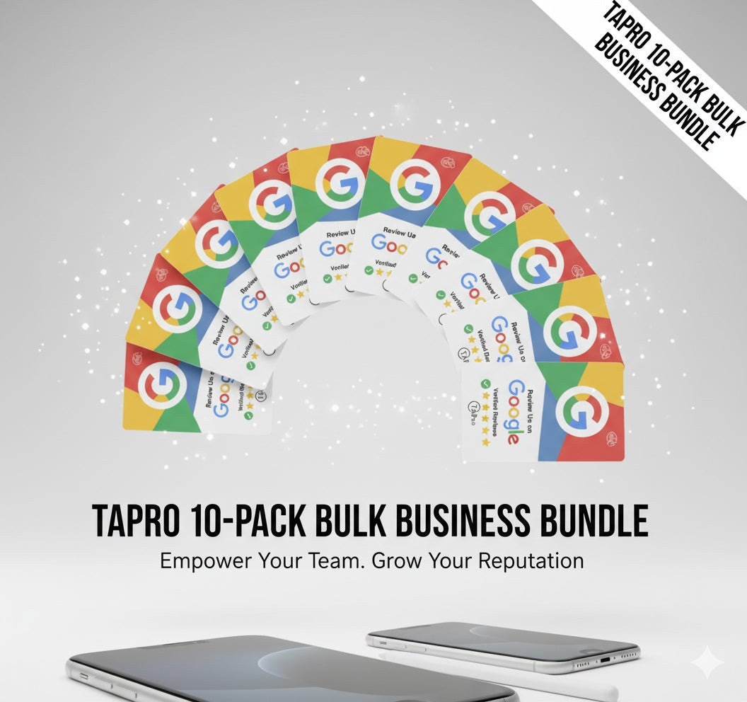 Review Us on Google Card All Phones Compatible - Reusable Tap NFC & QR