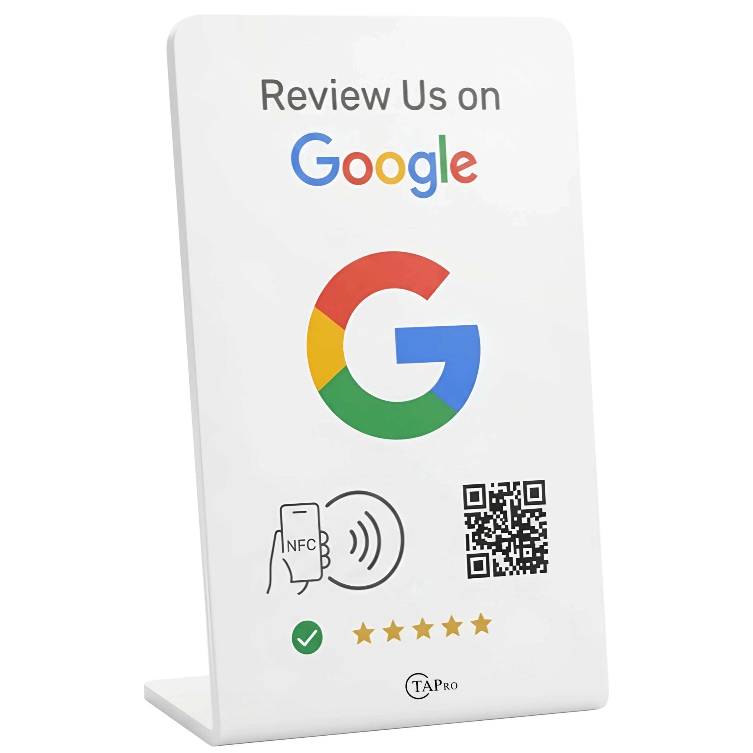 Google Review Stand NFC + QR Tap Sign, NTAG215 Google Review Stands by TAPro - TAPro