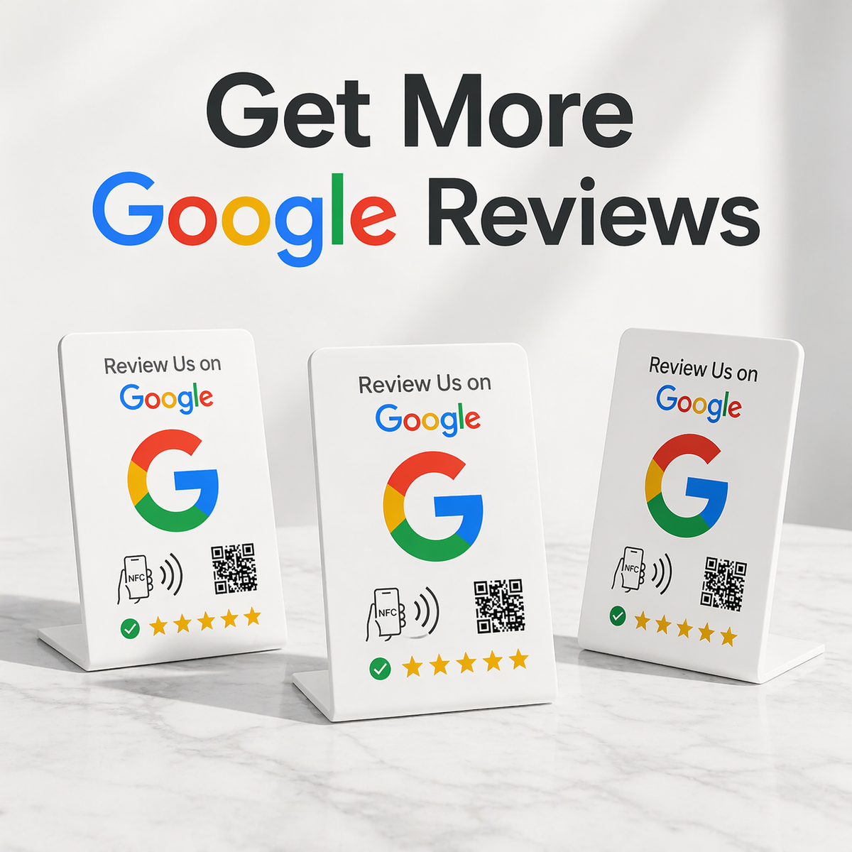 TAPro G-Series Onyx™ Google Review Stand | NFC + QR Review System | 30-Second Setup