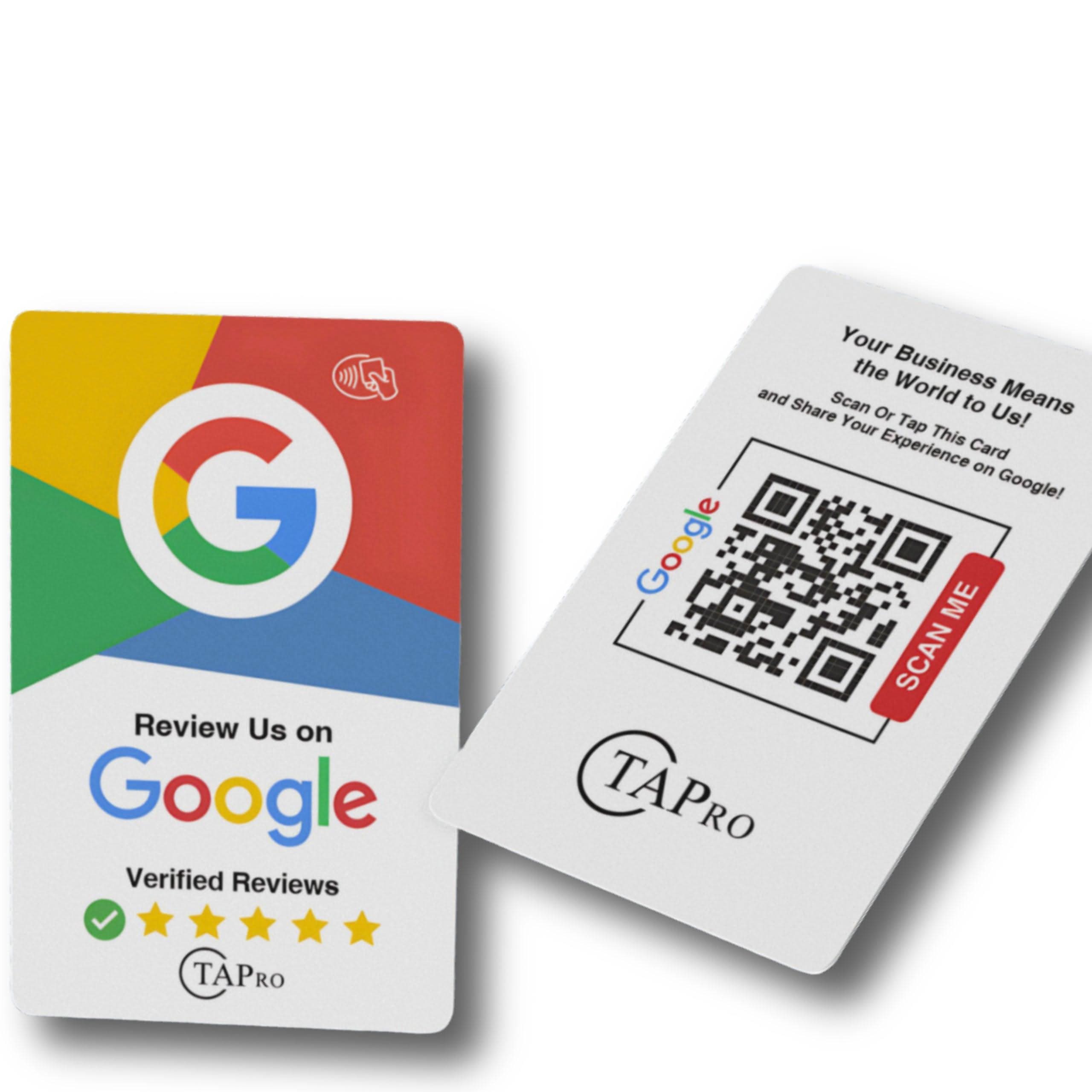 TAPro Google Review Card NFC & QR Code (3Pack) - Tapro