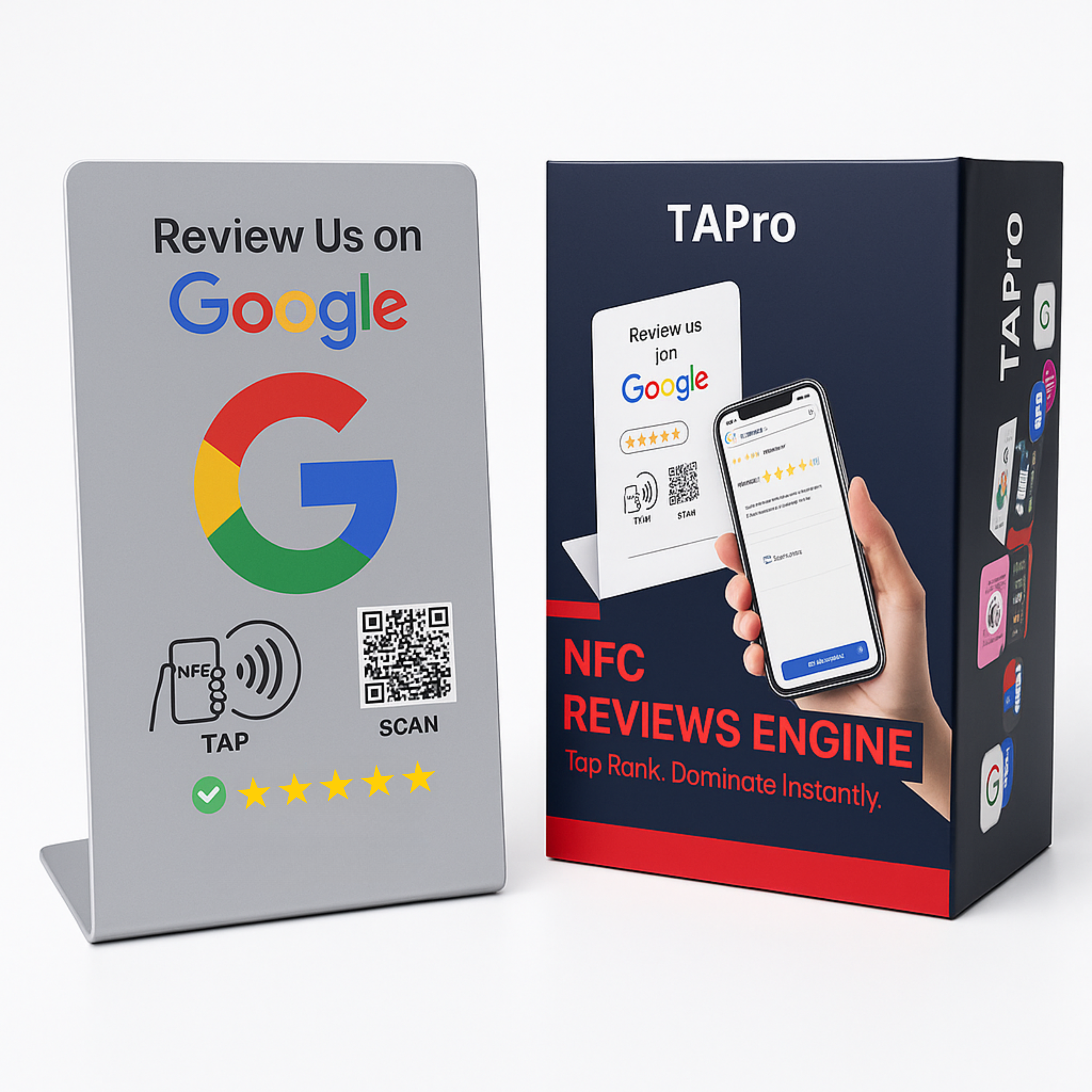 Google Review Stand - NFC & QR Code, Tap To Review System