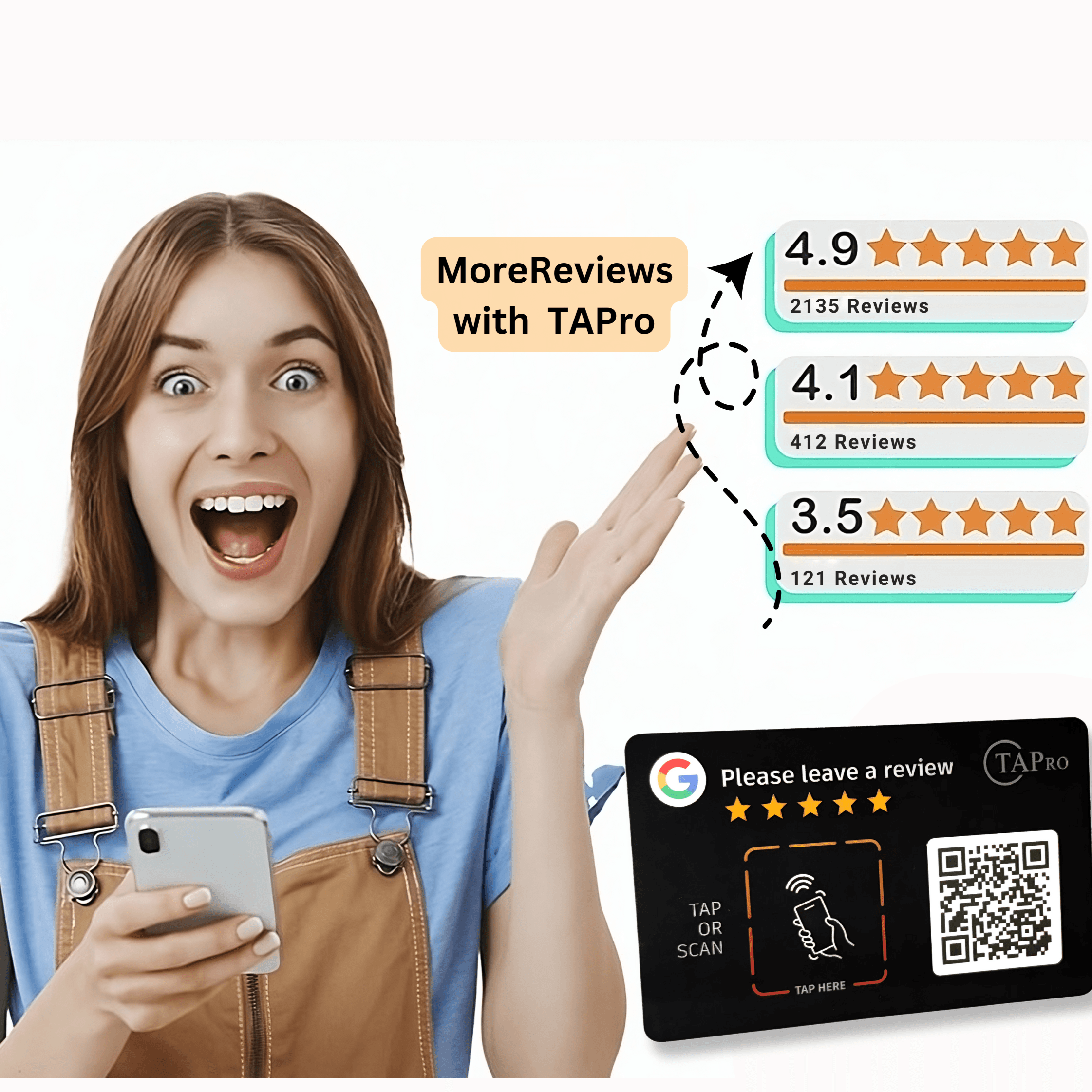 Google Review Card 3 M Sticker 
