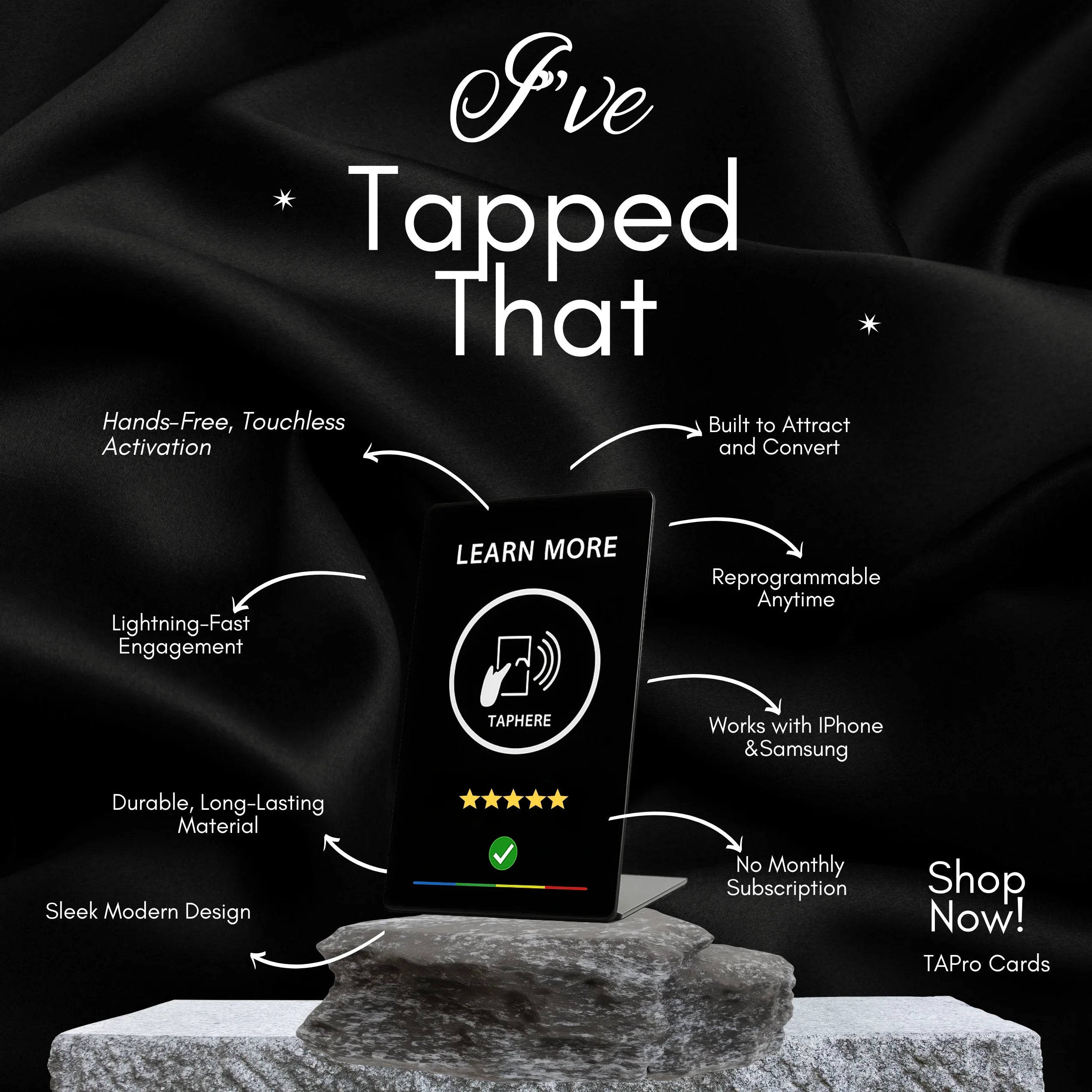 Learn More NFC Programmable Stand – Instantly Connect - Tapro