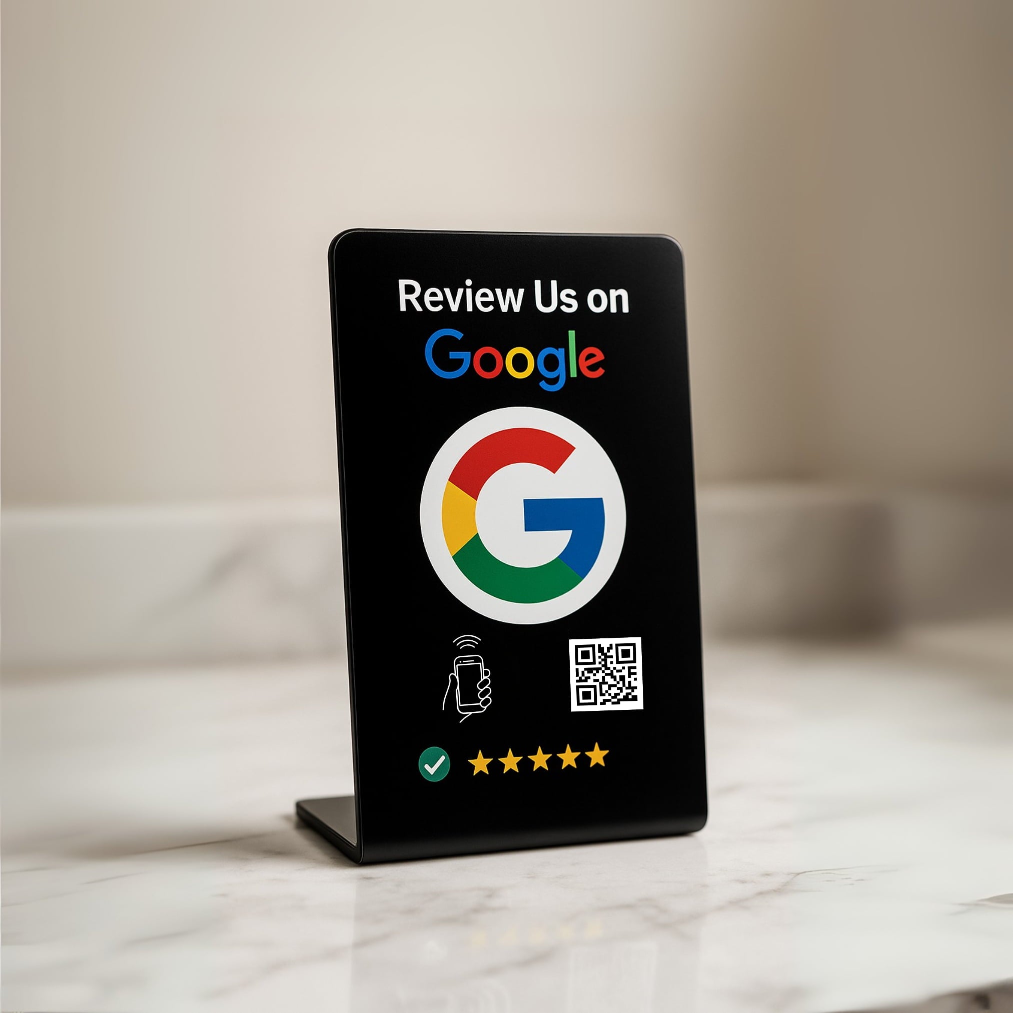 Buy Google Review Stand - NFC & QR Code - Tap to Review Sign - Professional Business Signage, NTAG215 Chip, No App Needed, TAPro Series
