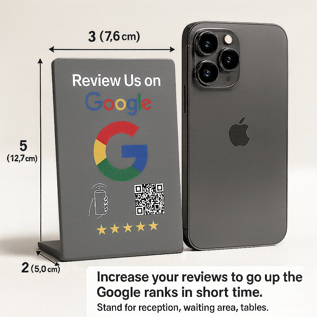  Google Review Stand Dark Grey