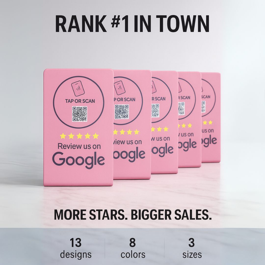 TAPro G-Series Onyx™ Google Review Stand | NFC + QR Review System | 30-Second Setup