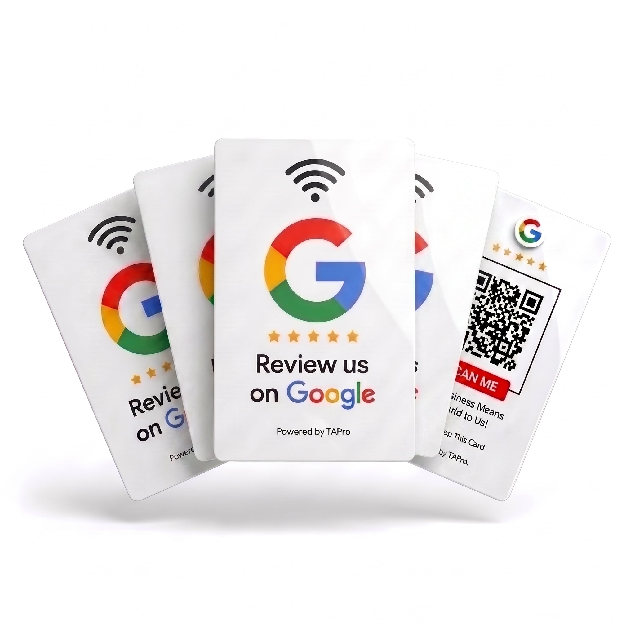 Google Review Tap Card – NFC + QR Code for Business | White