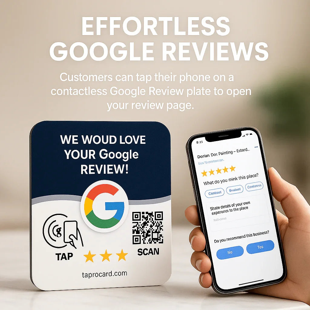Buy Google Review Plate | NFC Google Review Sign | 3M Adhesive Wall