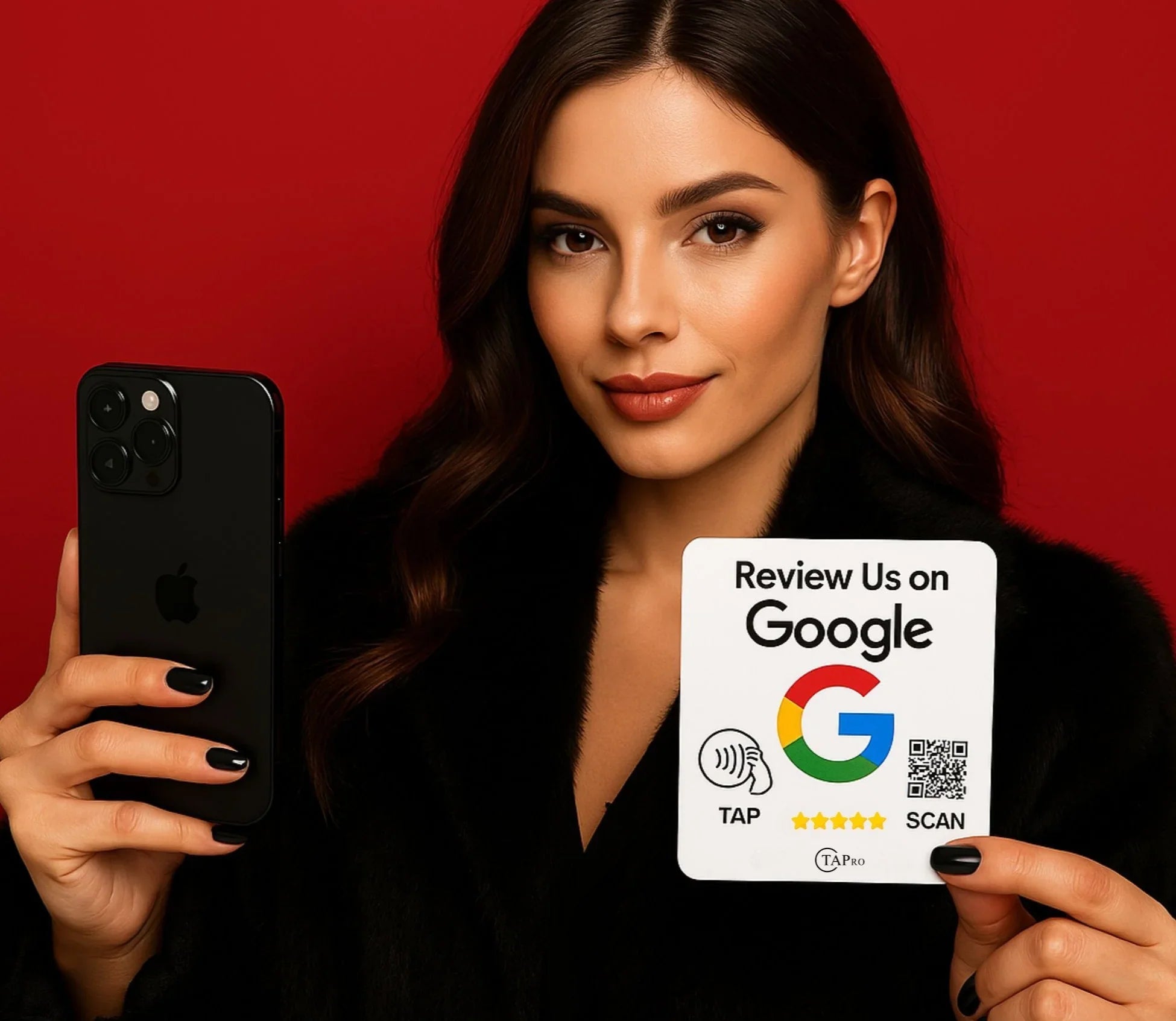 Compact Google Review Plate for Tables