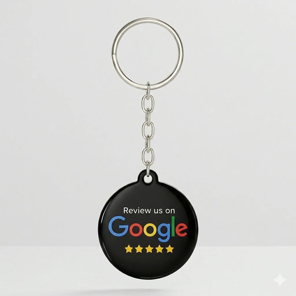 NFC Google Review Keychain – NTAG215 Chip, Acrylic Black | Tap to Collect 5-Star Reviews, Contactless Smart Tag for Small Business Growth | TAPro