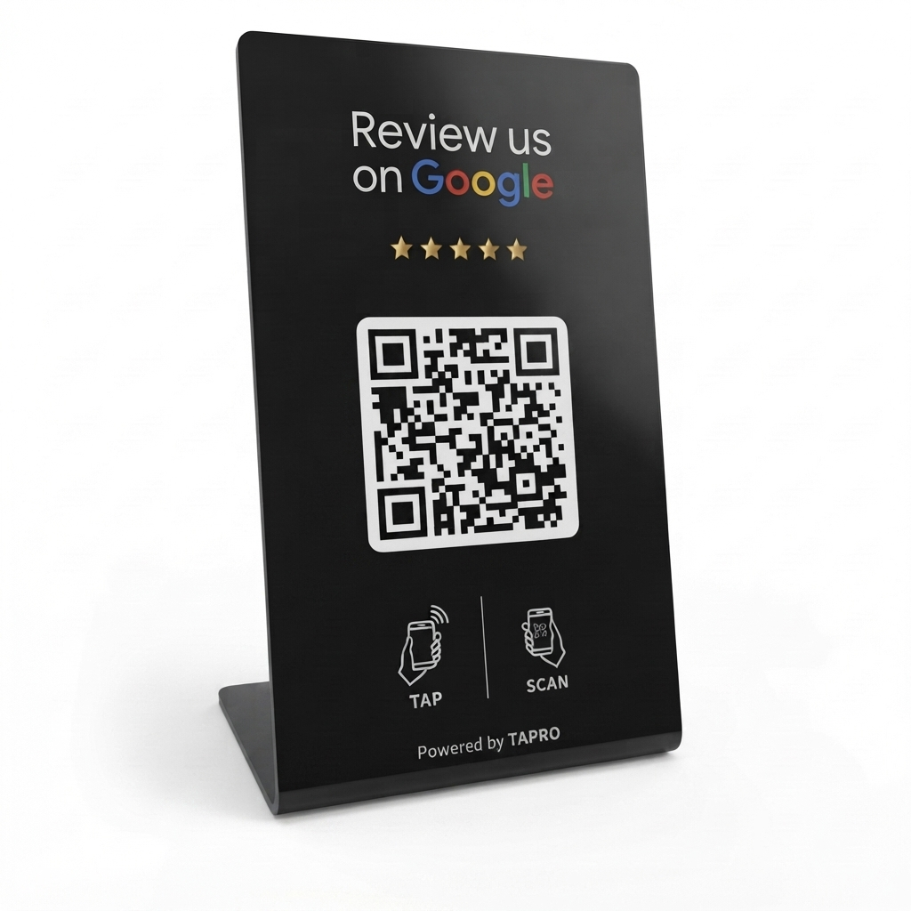 NFC Google Review Stand with QR Code – Tap to Review