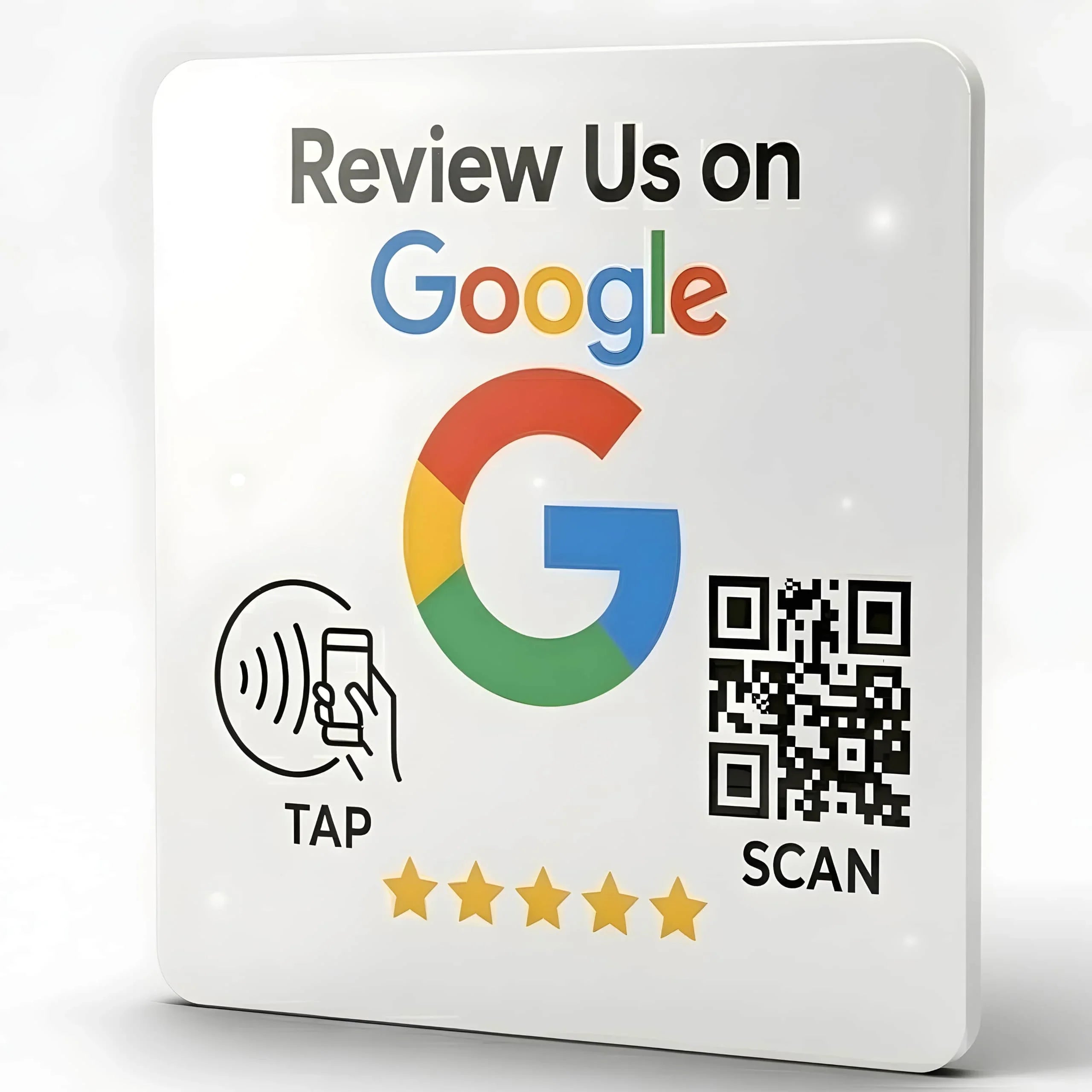 Google Review Plate- NFC Tap + QR Code, Self-Adhesive 3M | GMB Ranking Booster | 4x4 Sign-TAPro - TAPro