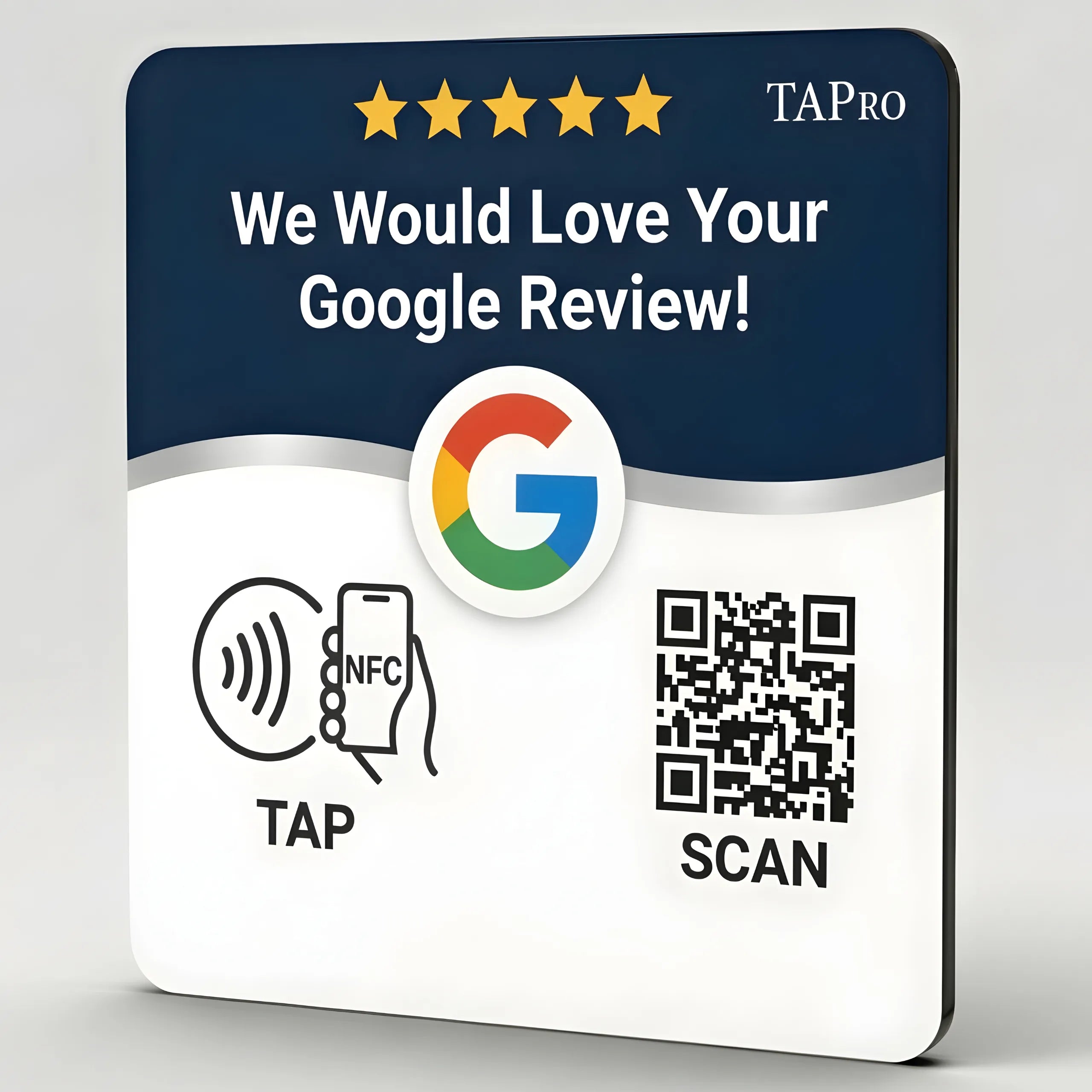Google Review Plaque -Contactless NFC & QR, Peel and Stick Sign | Elite Business Reputation Tool | GMB SEO Plaque-TAPro