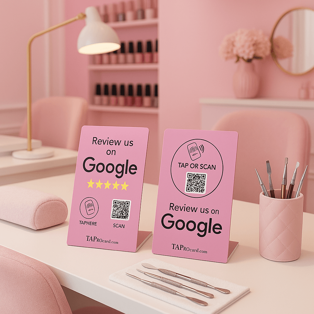 2 Google Review QR Stands 