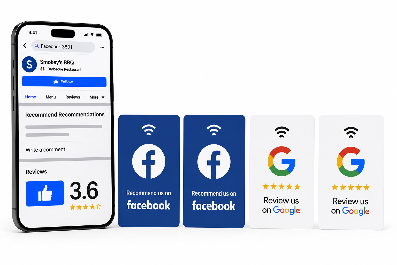 Google & Facebook Review NFC Card Bundle – Multi Pack Tap-to-Review
