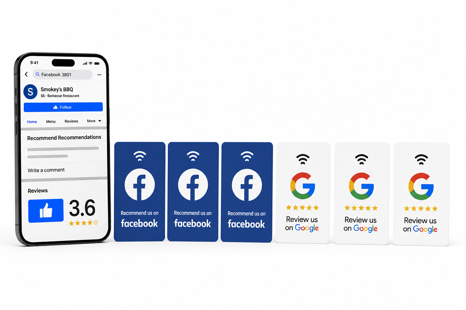Google & Facebook Review NFC Card Bundle – Multi Pack Tap-to-Review
