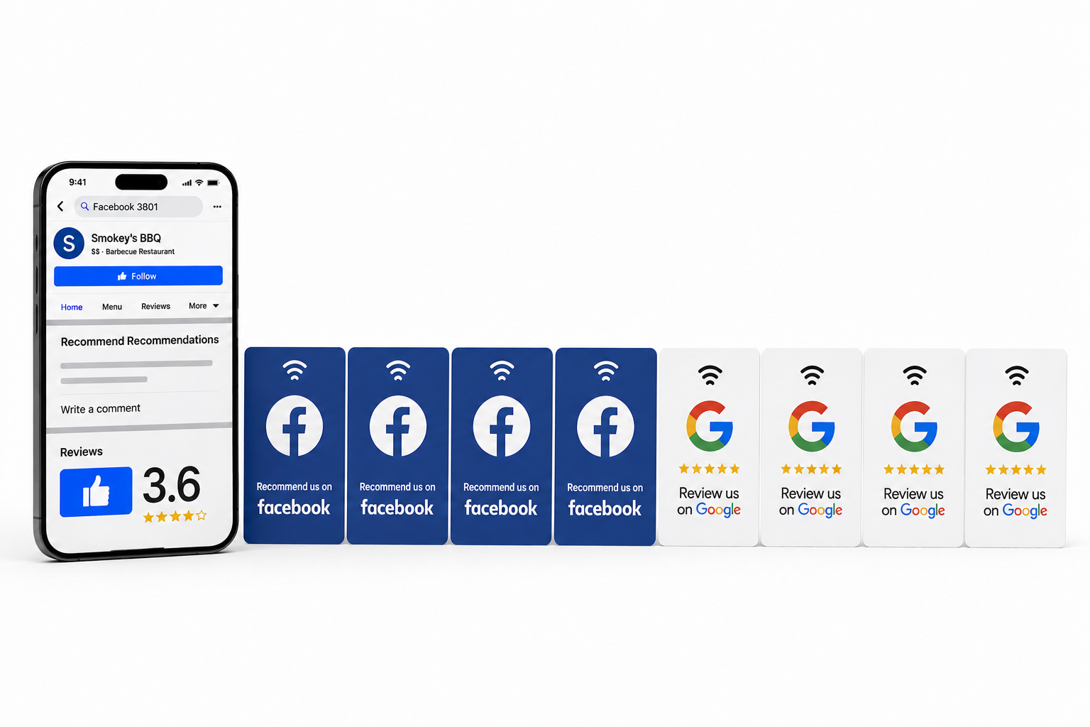 Google & Facebook Review NFC Card Bundle – Multi Pack Tap-to-Review