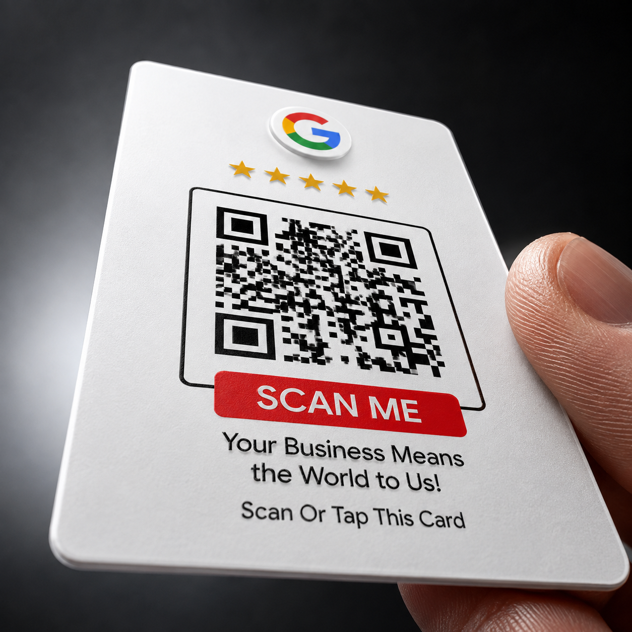 Google Review Tap Card – NFC + QR Code for Business | White