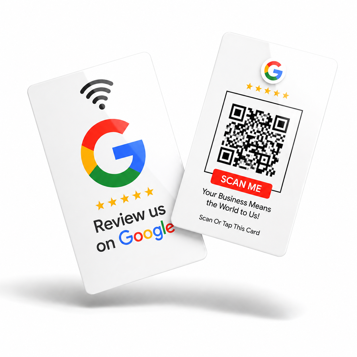 Google Review Tap Card – NFC + QR Code for Business | White
