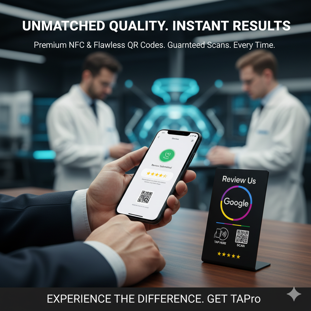 Best Google Review Sign – NFC & QR Tap to Review Display (2026)