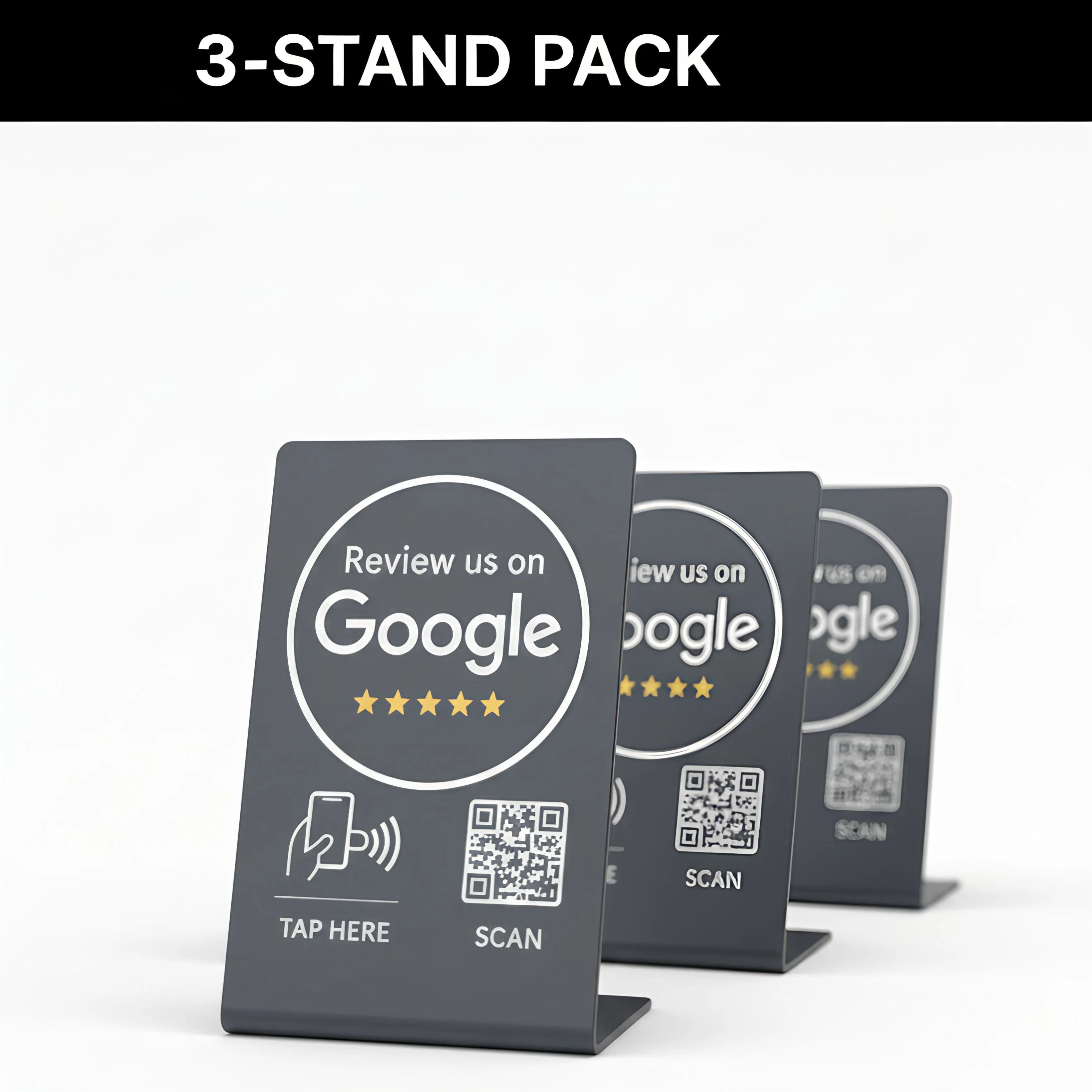 Google Review Stand NFC + QR Tap to Review Sign - Professional Pro Grade Business Signage, NTAG215 Google Review Stands by TAPro