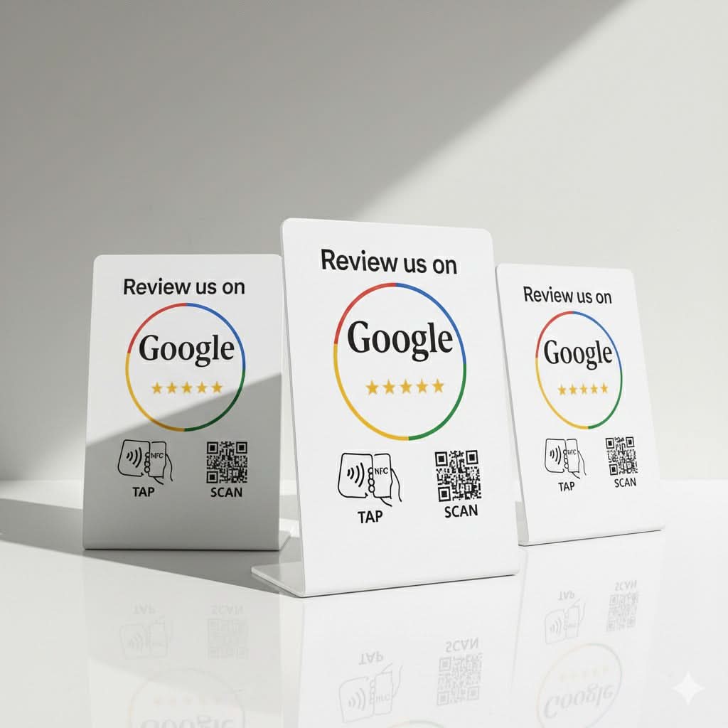 1 Google Review Stand – White, NFC & QR Code, NTAG215 Chip – Tap to Collect 5-Star Reviews, Boost Local SEO | TAPro - Image 6