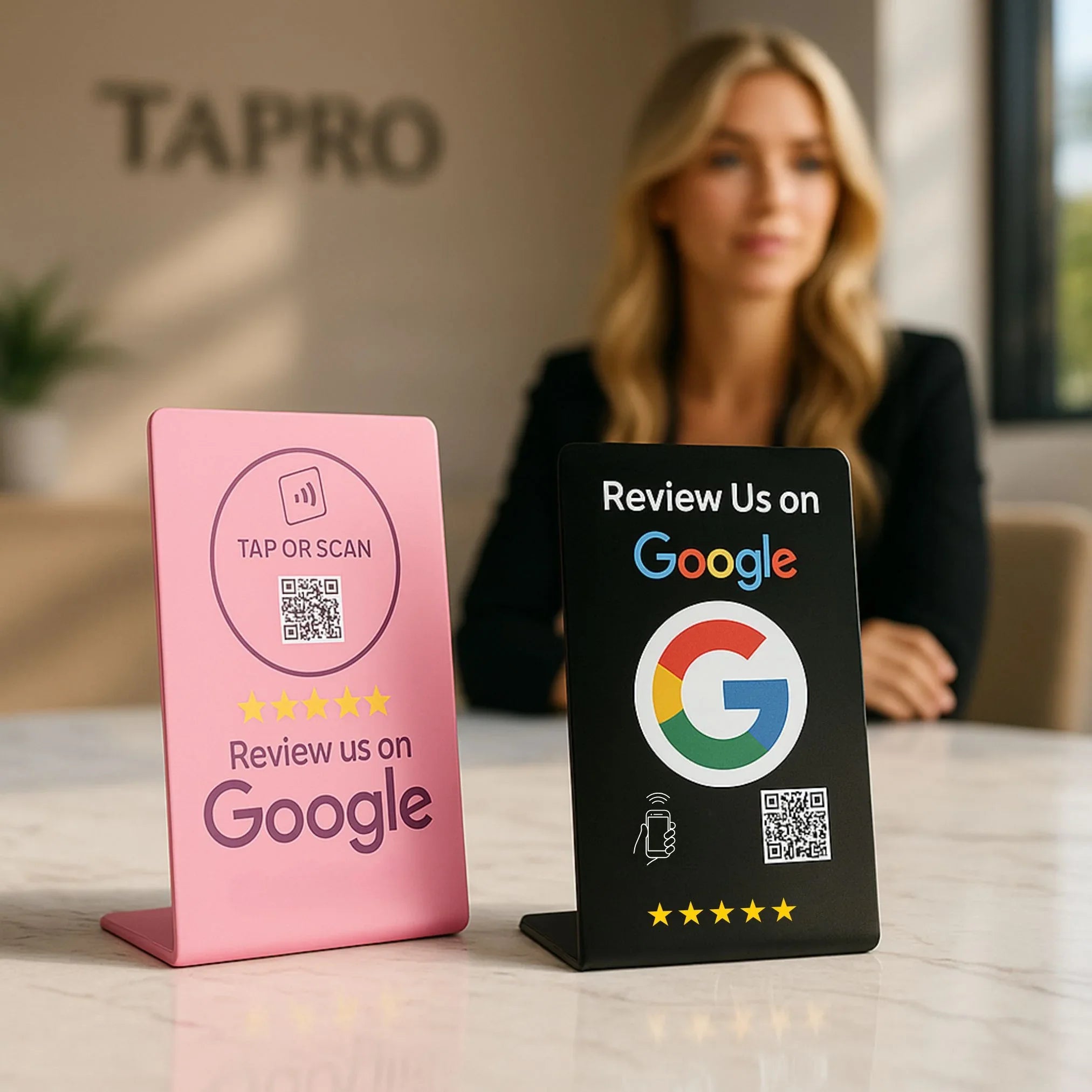 Tap Google Review Stand -QR Code and NFC Chip Sign-TAPro - Image 4