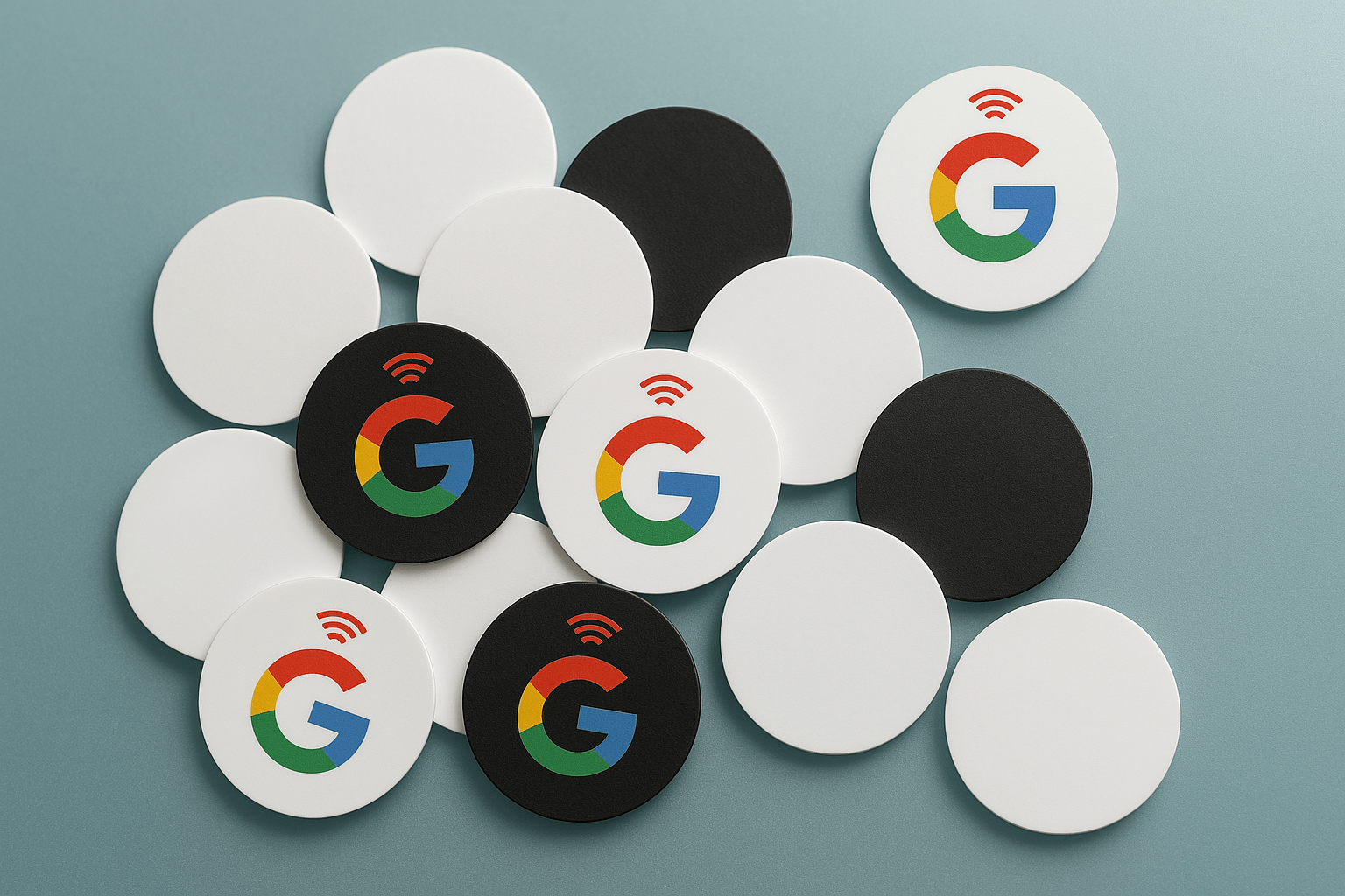 Review Tap Tag Button  | Small NFC Review Sticker | 1.5 Inch 3M Adhesive