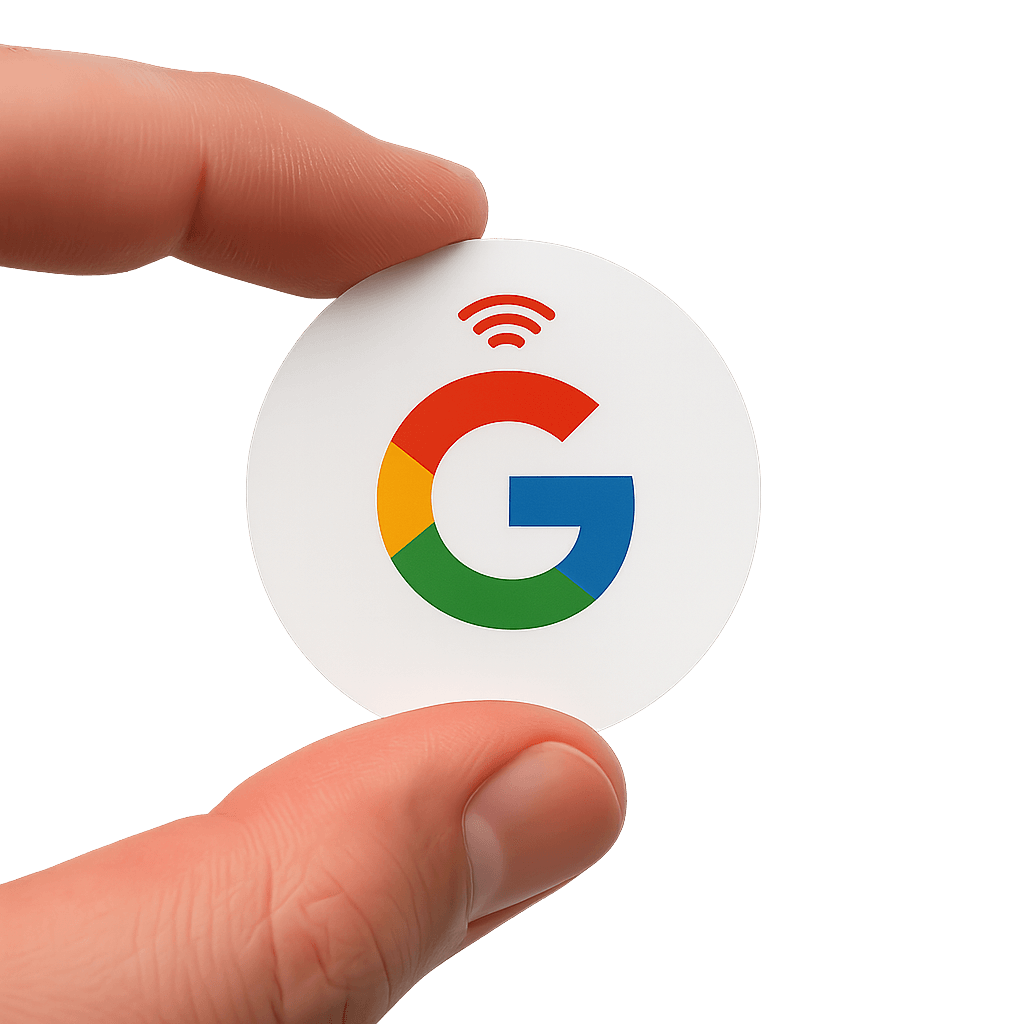 Review Tap Tag Button  | Small NFC Review Sticker | 1.5 Inch 3M Adhesive