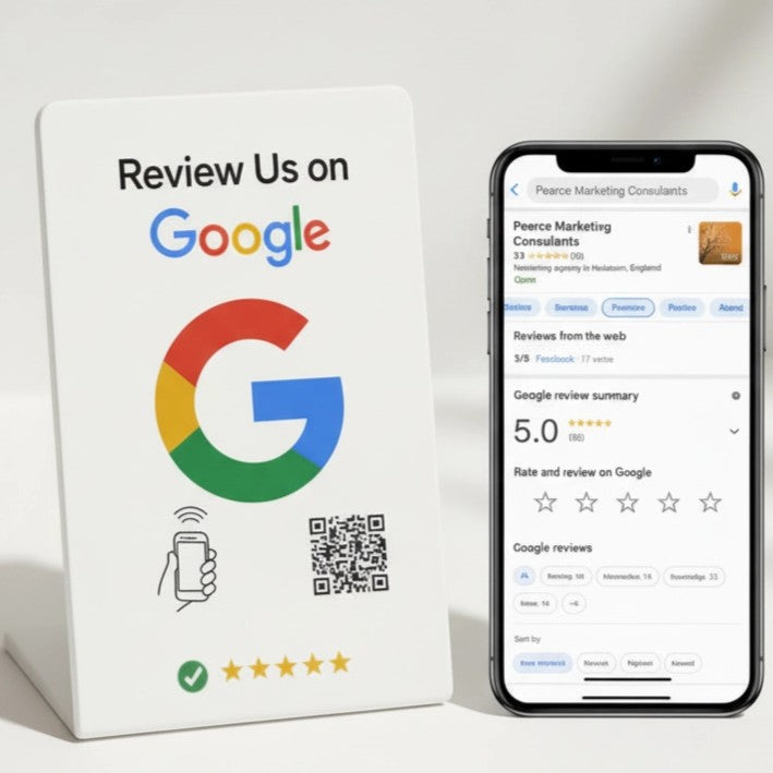 Google Review Stand - NFC & QR Code, Tap To Review System