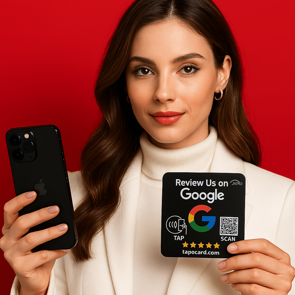 Google Review Plate with NFC Tap and QR Code