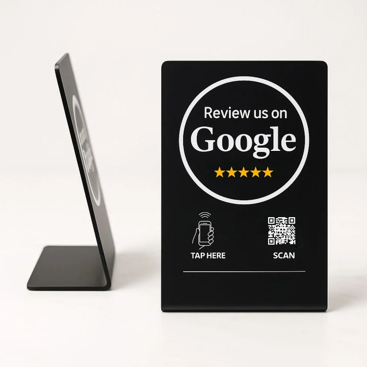 TAPro Nail Salon Colorful Google Review Tabletop Sign NFC QR Code