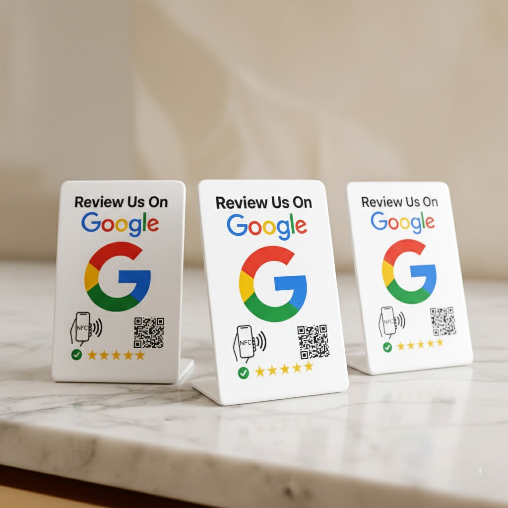Google Review Stand NFC + QR Tap to Review Sign - Professional Pro Grade Business Signage, NTAG215 Google Review Stands by TAPro