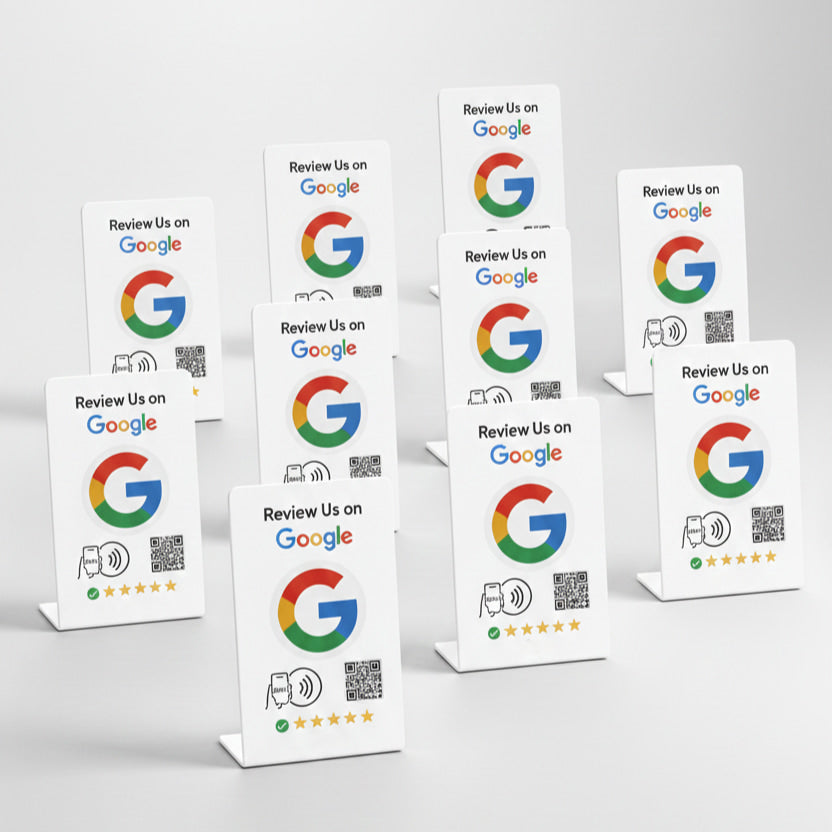 Google Review Stand NFC + QR Tap to Review Sign - Professional Pro Grade Business Signage, NTAG215 Google Review Stands by TAPro