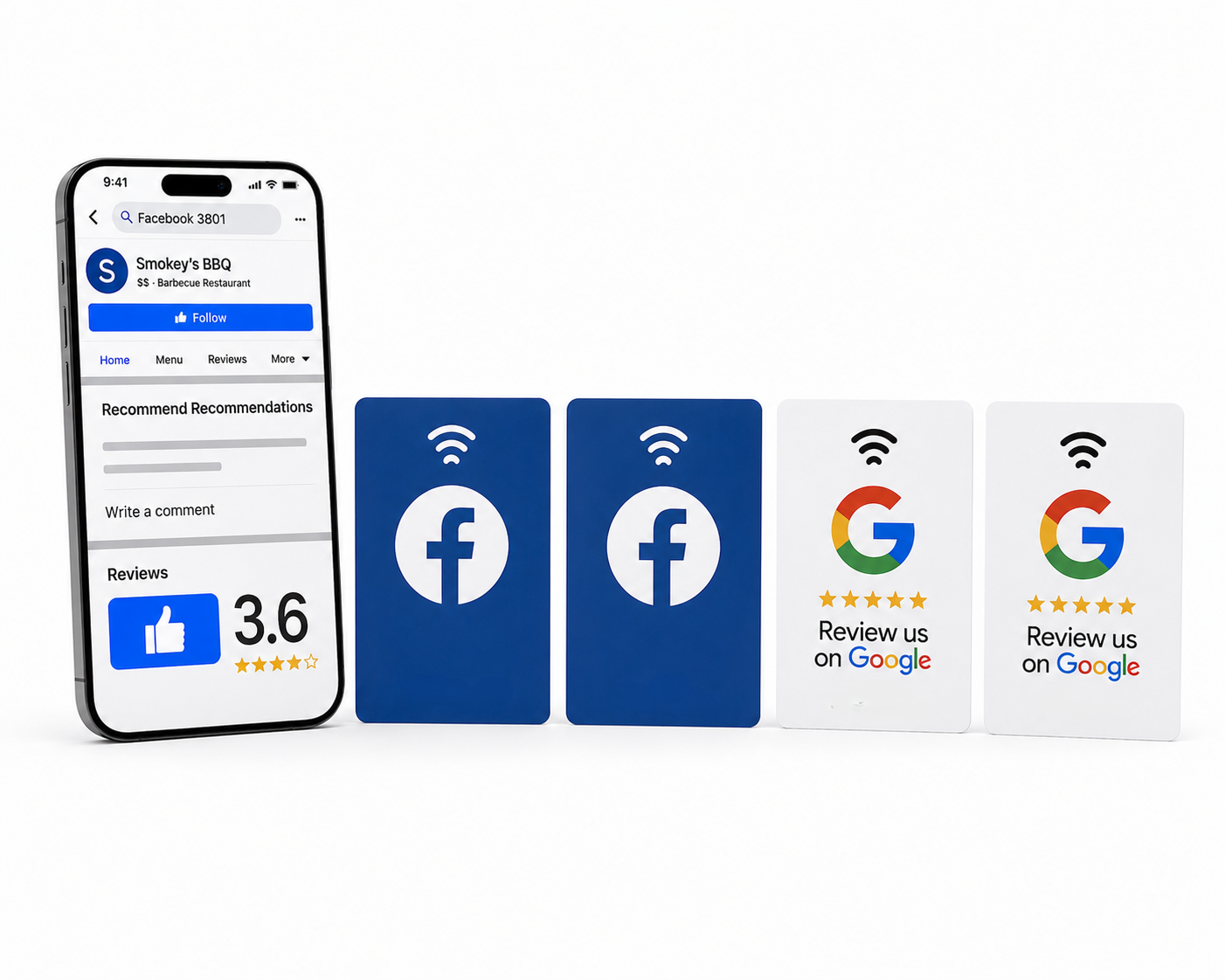 Google & Facebook Review NFC Card Bundle – Multi Pack Tap-to-Review