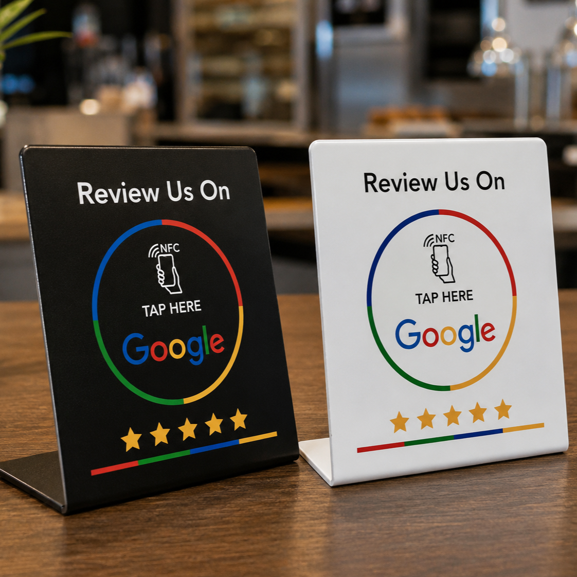 Google NFC Review Stand - Universal Tap-to-Review Tabletop Tent