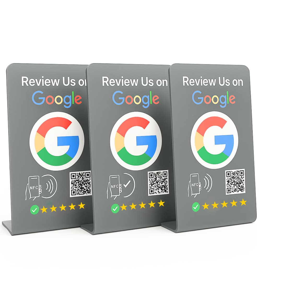 Buy Google Review Stand - NFC & QR Code - Tap to Review Sign - Professional Business Signage, NTAG215 Chip, No App Needed, TAPro Series