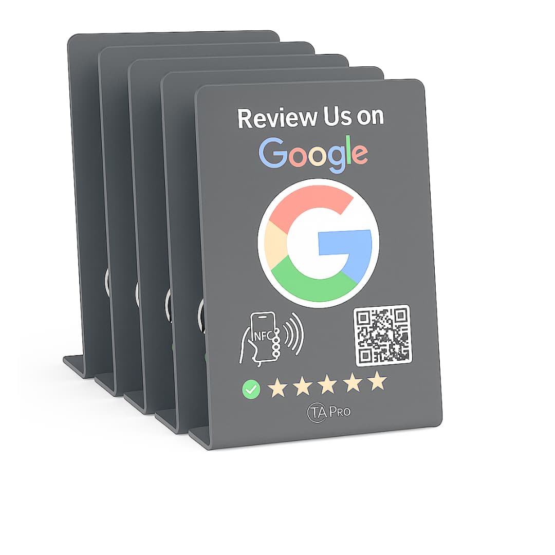 Buy Google Review Stand - NFC & QR Code - Tap to Review Sign - Professional Business Signage, NTAG215 Chip, No App Needed, TAPro Series