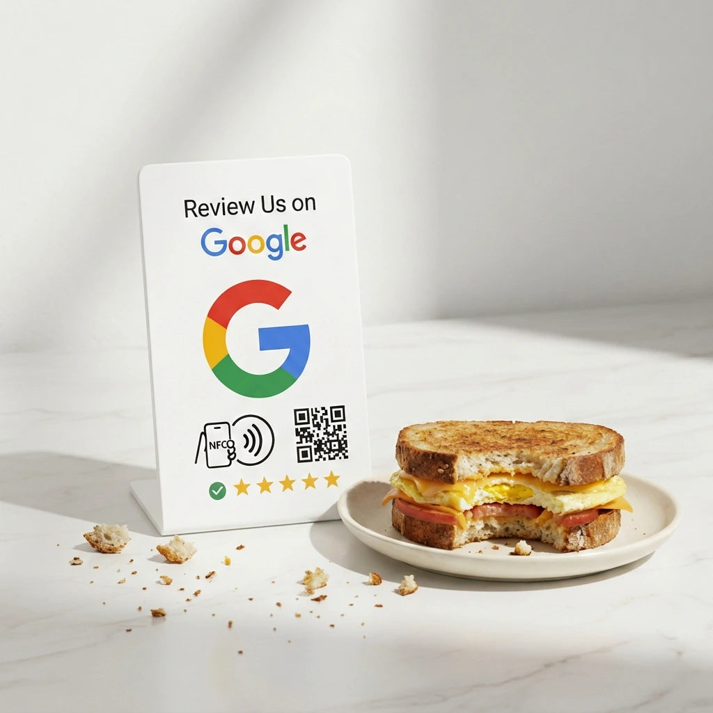 Google Review Stand NFC + QR Tap to Review Sign - Professional Pro Grade Business Signage, NTAG215 Google Review Stands by TAPro
